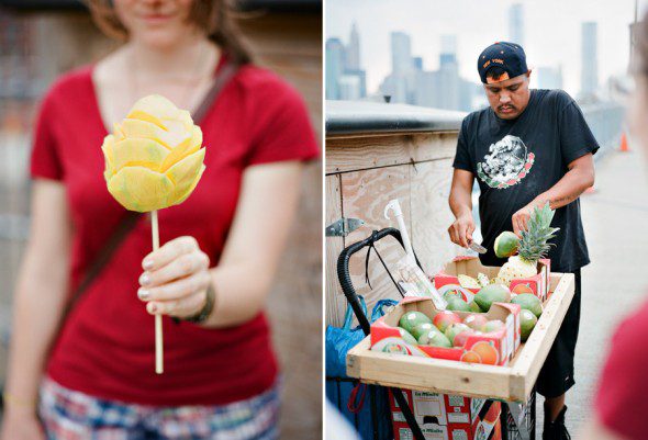 Bunn Salarzon - fruit cart on brooklyn bridge