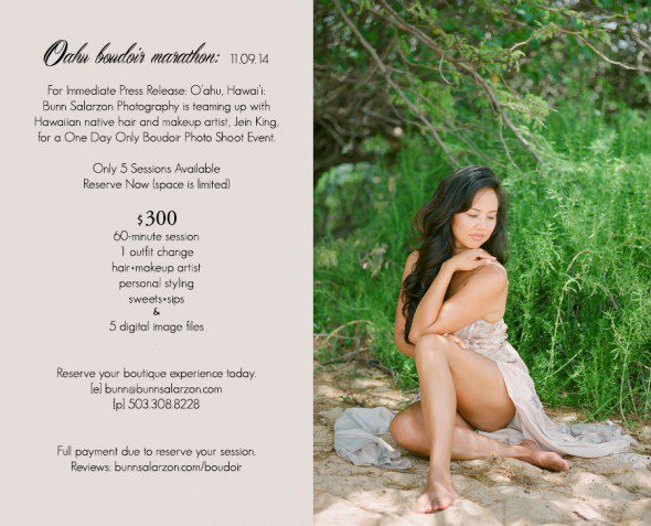 Bunn Salarzon - self promotion for boudoir photo marathon in hawaii